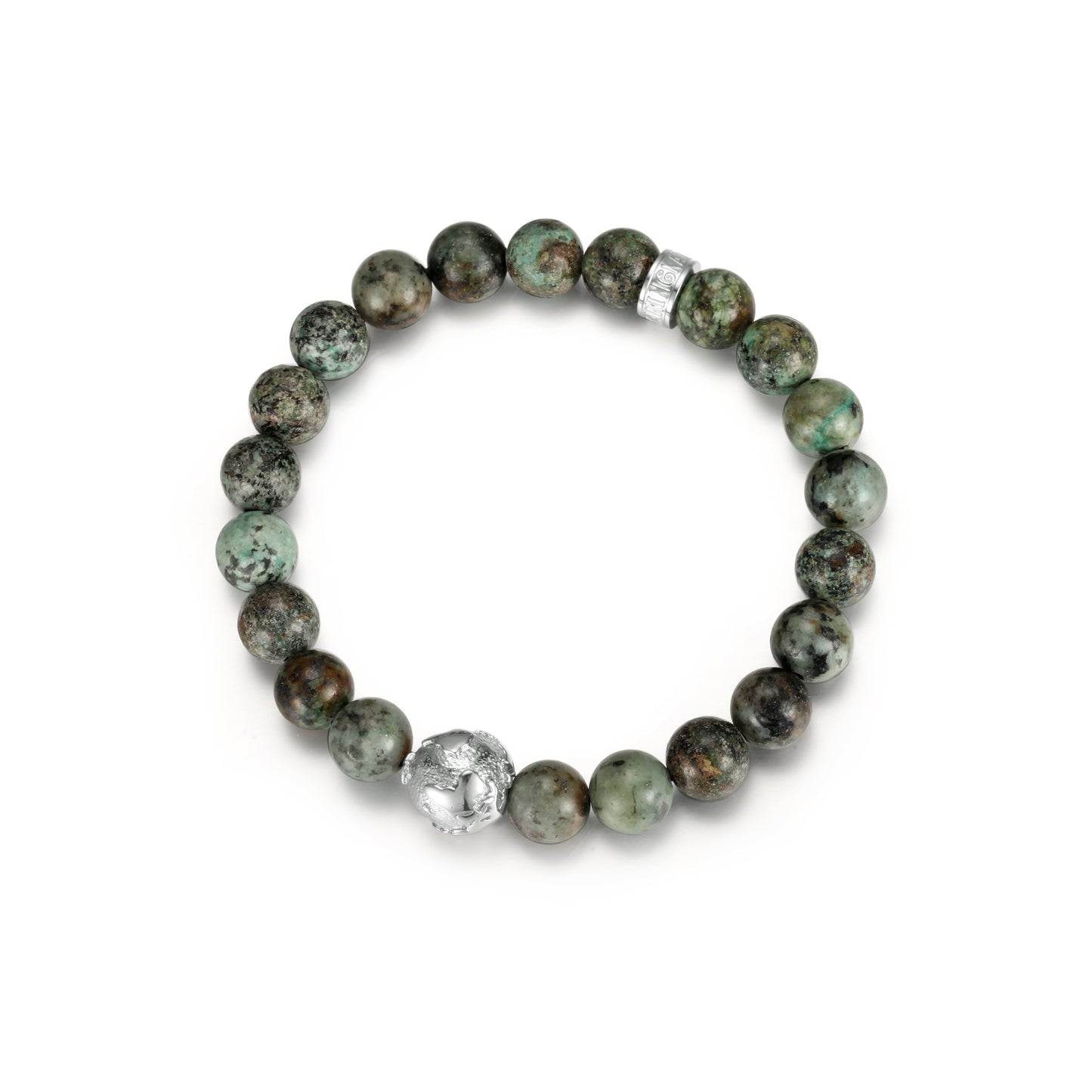 African Turquoise Bead Bracelet with 316 Stainless Steel Earth