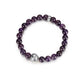 KINGKA Amethyst Bead Bracelet, Silver, The Earth - KINGKA Jewelry