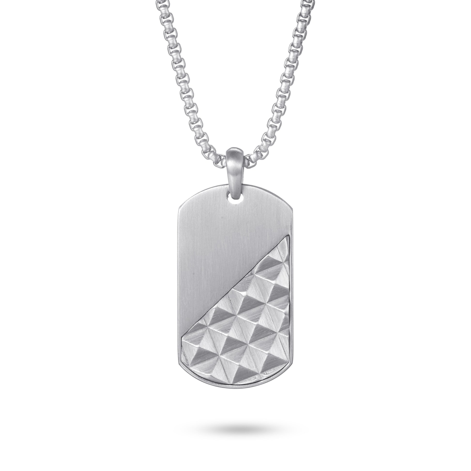 Men's Dog Tag Necklace Pyramid - KINGKA Jewelry